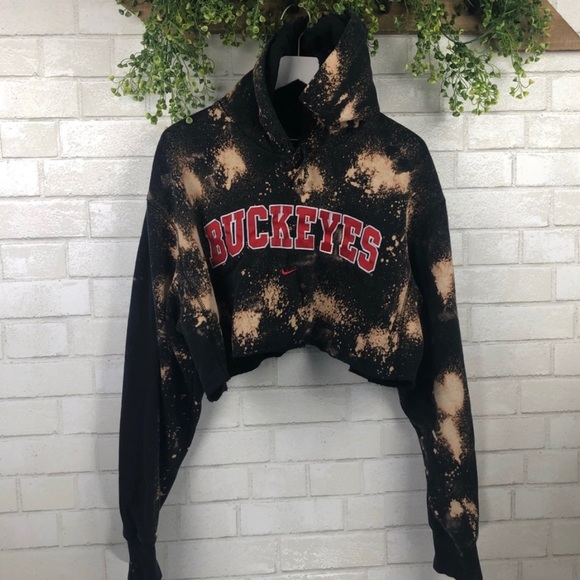 Nike Tops - Ohio State Buckeyes Bleached Cropped Hoodie